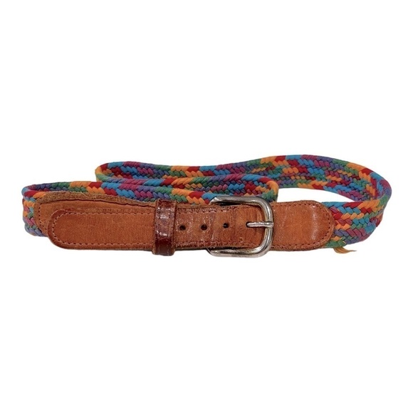 VINTAGE 90’s Multicolored Woven and Leather Belt. - Picture 10 of 10